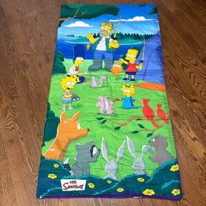 The Simpsons Bart Homer Marge Lisa Maggie Fishing Camping Sleeping Bag 57" x 30"